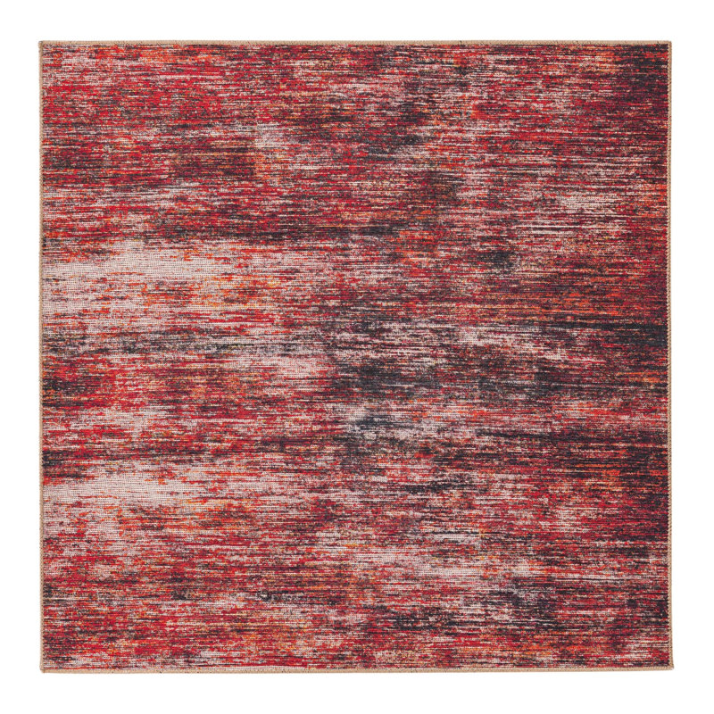 Tapis rouge / gris Montalto, Carré 5 pi