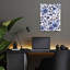 Art mural en verre épique «Feeling Blue 1» par Cheryl Warrick, 12 po x 16 po