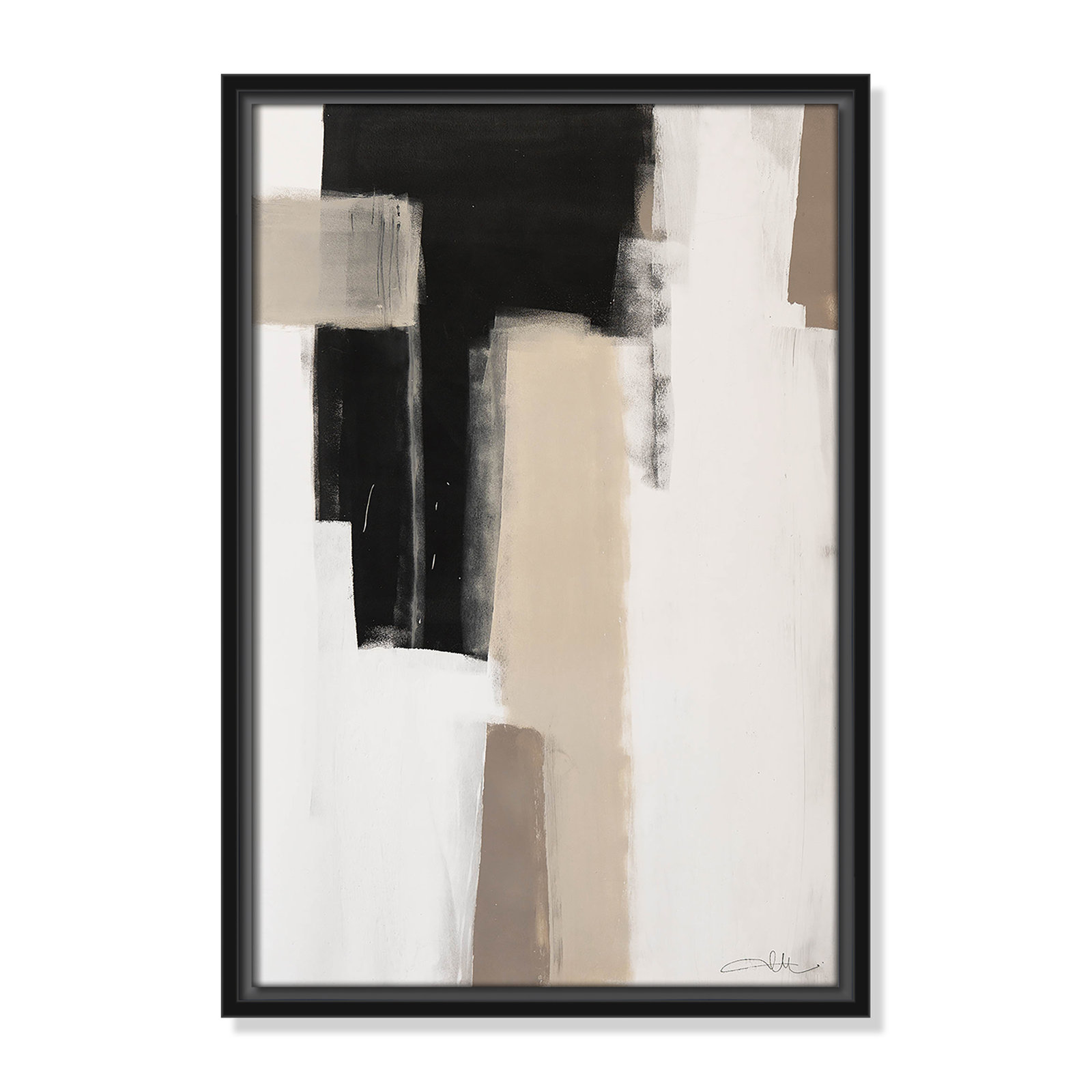 Giverny Earth Scapes I Print, No Mat, 19.5" H x 13.5" W x 2" D, Black Floater Framed