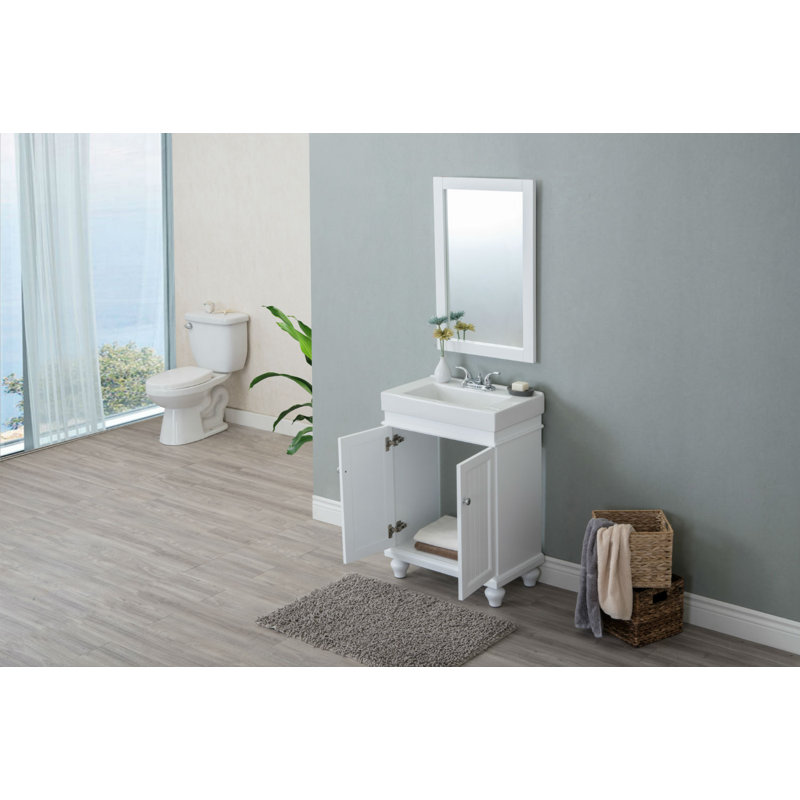 Ensemble de meuble-lavabo simple 24 po Gerharda, Blanc mat