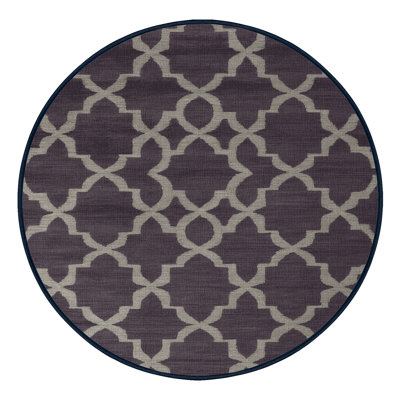 Machine Washable Trellis Purple Area Rug