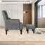 Chaise moderne en tissu gris avec dossier à pousser et fonction ergonomique réglable