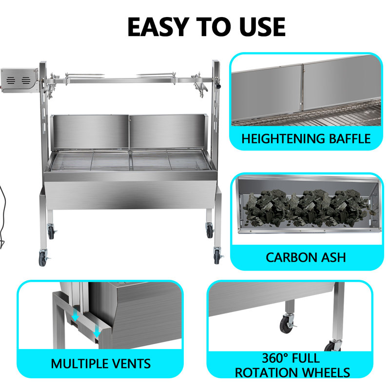 40W Electric Bbq Rotisserie Grill Kit