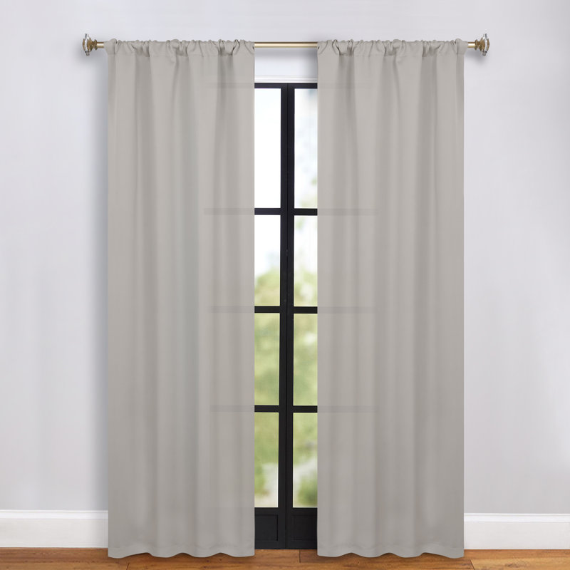 Paire de rideaux obscurcissant avec œillets Millendon, Chrome chrome, L 42 po x L 108 po