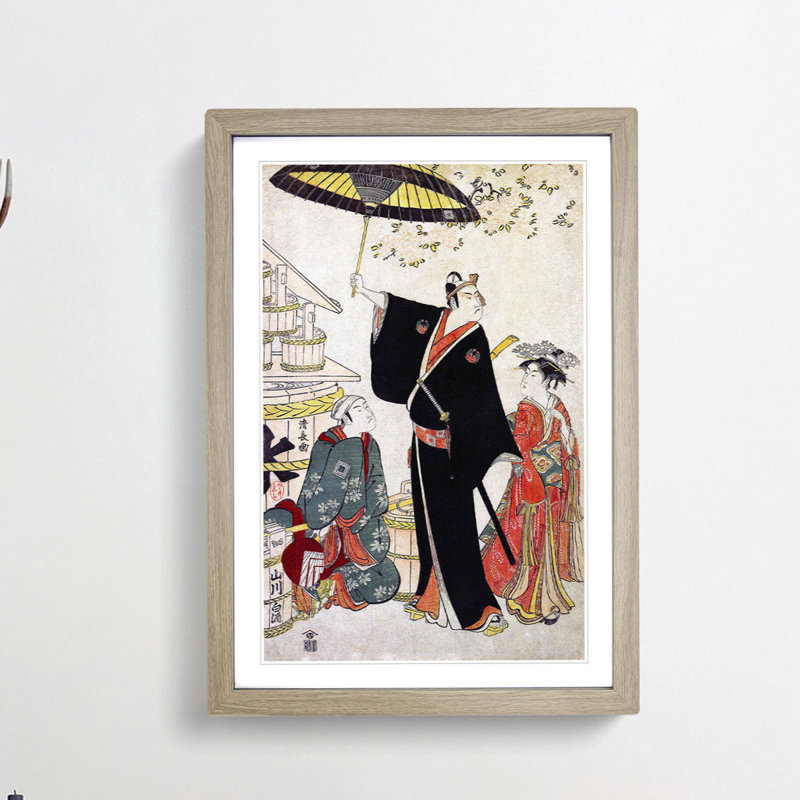 Ichikawa Yaozo III by Torii Kiyonaga - Picture Frame Painting Print, Oak Framed, 48cm H x 36cm W x 2cm D