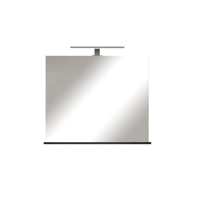 Elco Rectangle Wall Mirror, Black Melamine