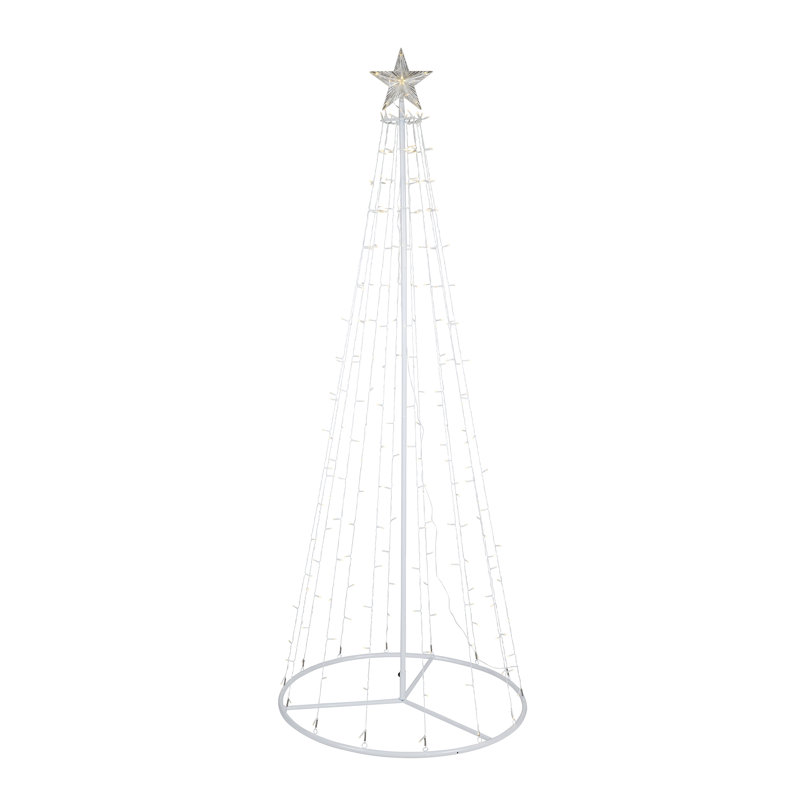 82.67'' Christmas Tree Multi-Function Lighted Display LED Tree with Star, Warm White