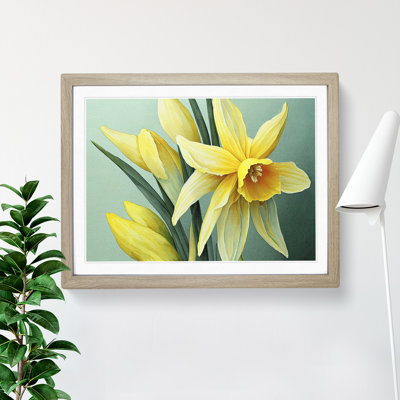 Welcoming Daffodil Flowers - Framed Print