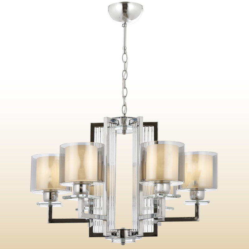 Lustre en métal, Chrome chrome, 6 lumières