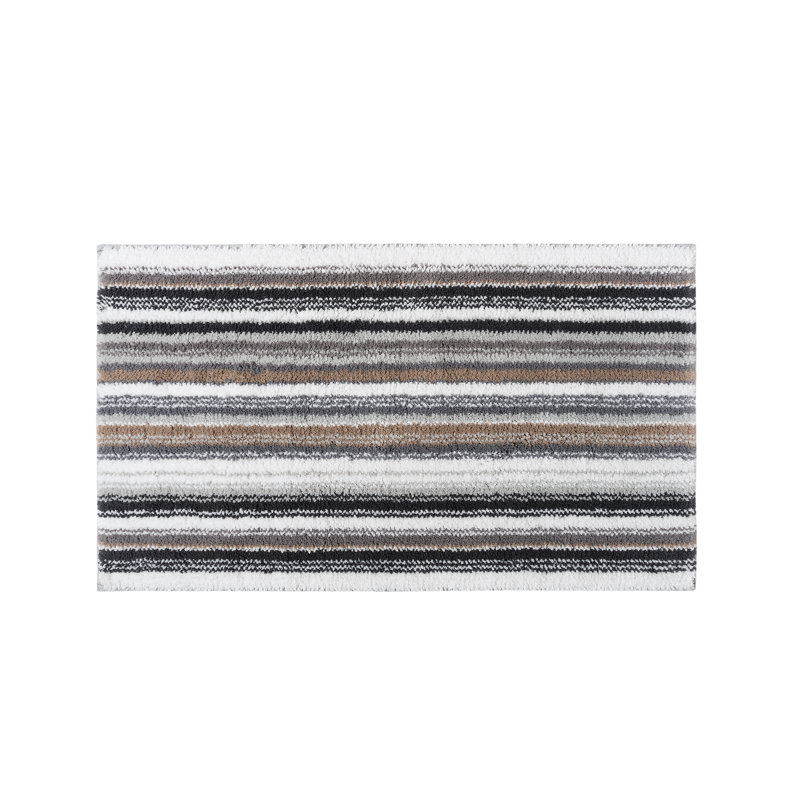 Venice Striped Bath Rug, 24'' W x 39'' L, Gray