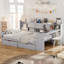 Lit de jour multifonctionnel en bois avec tiroirs de rangement-239610952
