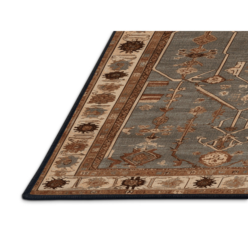 Tapis brun turc lavable à la machine, Rectangulaire 8 pi x 10 pi