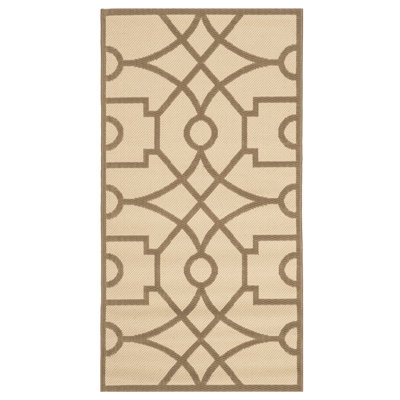 Tapis géométrique beige foncé