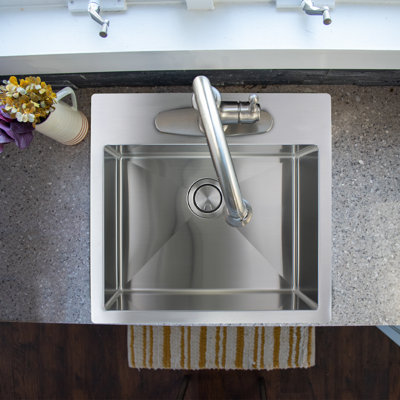 Diamond 25'' L Single Bowl Stainless Steel Kitchen Sink
