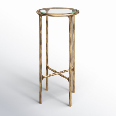 Evelynn Glass Cross Legs End Table