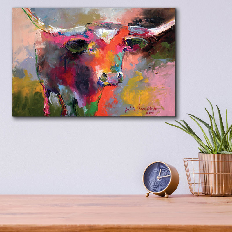 «Texas Longhorn» par Richard Wallich, H 12 po x l 16 po x P 0,13 po
