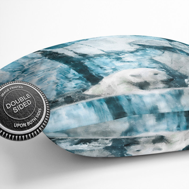 The Polar Bear Painting Square Throw Cushion, 55cm H x 55cm W x 20cm D