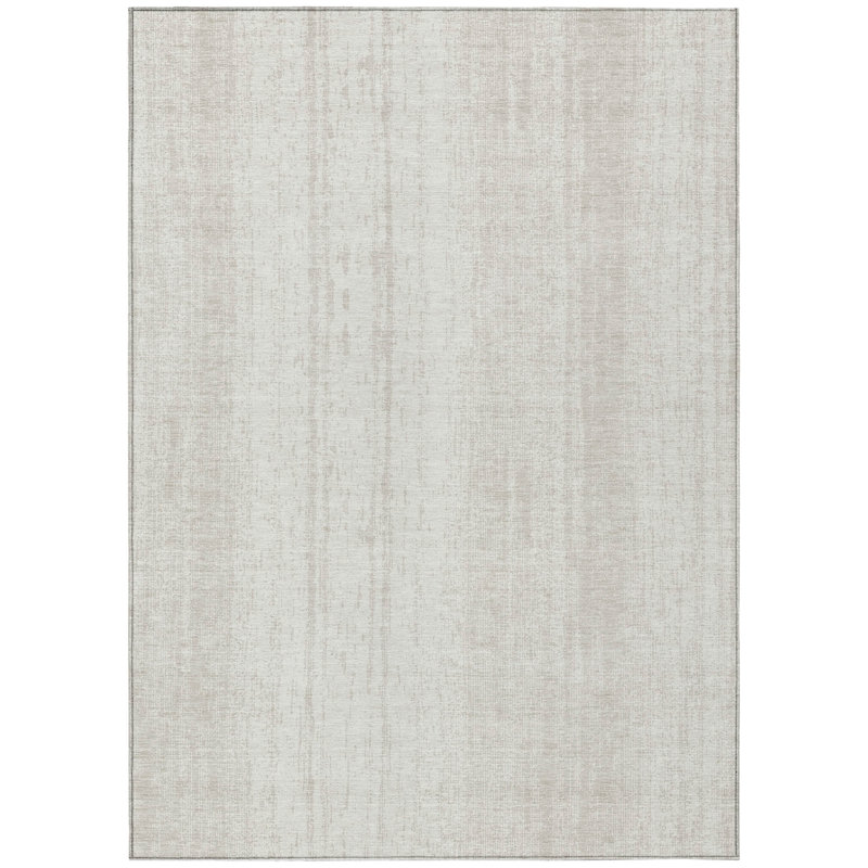 Tapis extérieur lavable rayé ivoire et beige 3 pi x 5 pi