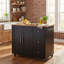 Chariot de cuisine mobile avec rangement, îlot de cuisine roulant de 39,76 po avec 2 portes, 3 tiroirs et tablette réglable, chariot utilitaire noir pour la cuisine / salle à manger