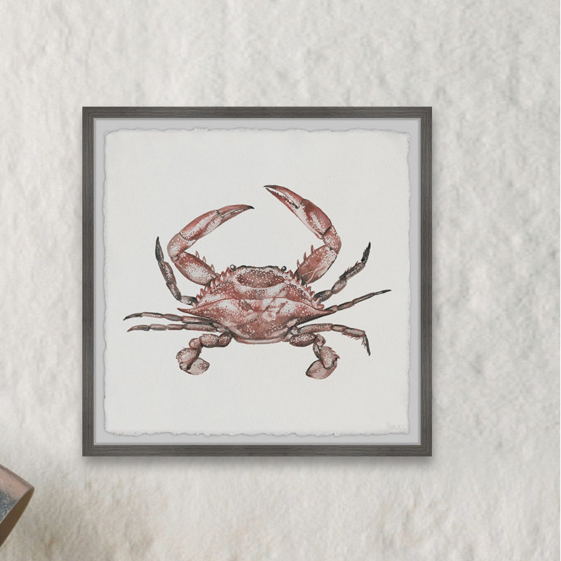 «Red Crab», reproduction encadrée, H 12 po x l 12 po x P 1,5 po