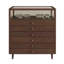 39.37 " W Pine Solid Wood and Glass Jewelry Armoire