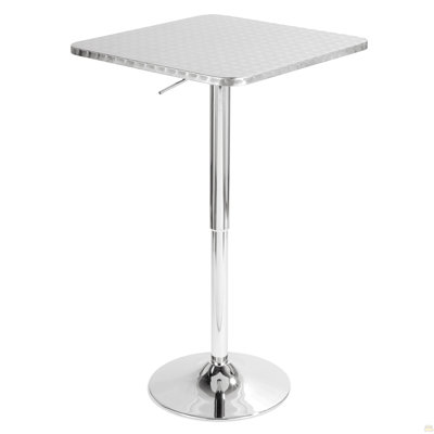 Table de bar contemporaine ajustable carrée argentée