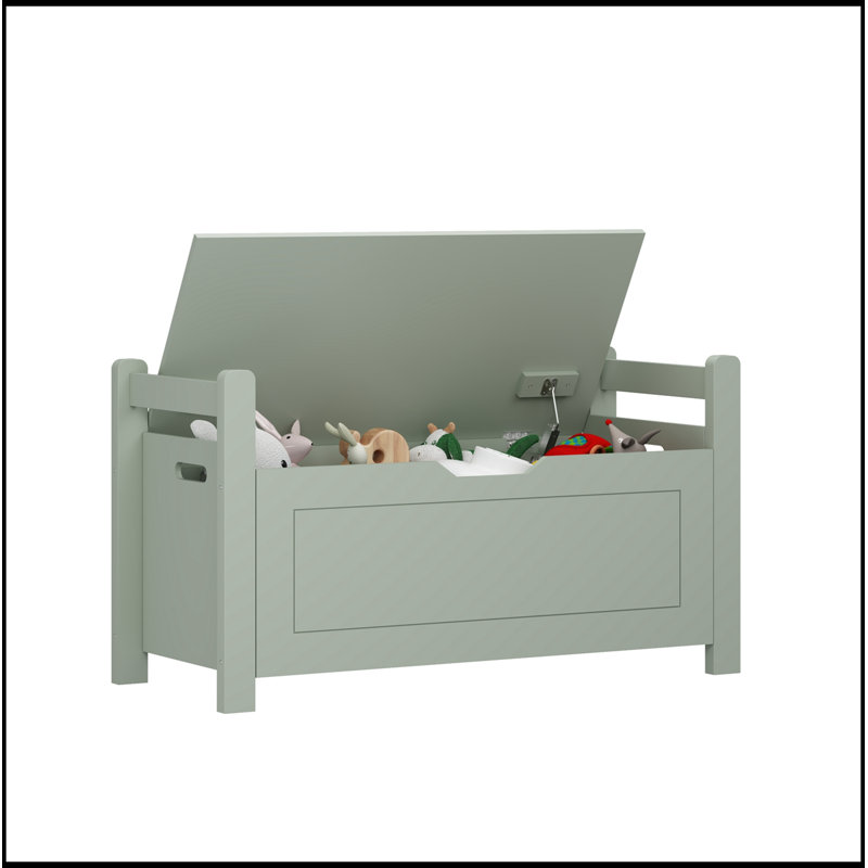 Banc avec rangement rabattable et siège souple, Sauge