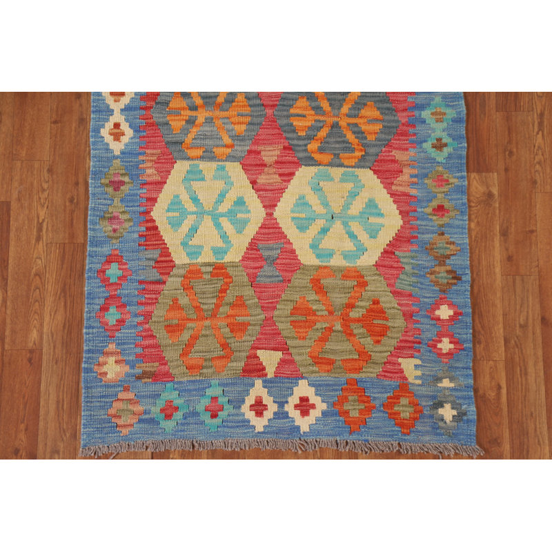 Tapis de marche réversible en laine Kilim 3 x 10
