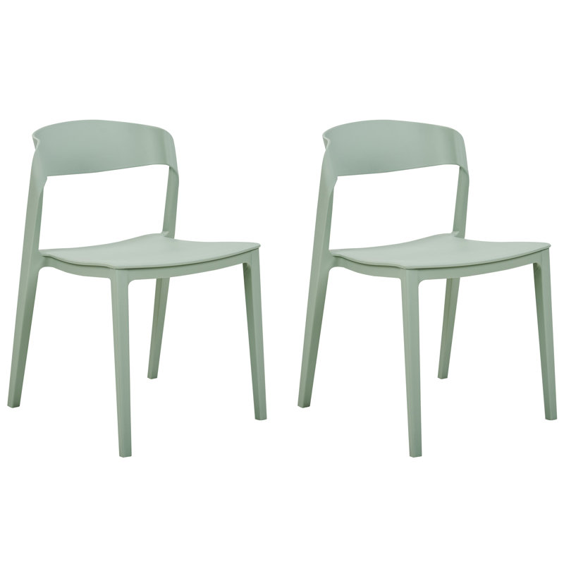 Fawnlily 77cm H Stacking Side Chair, Mint Green