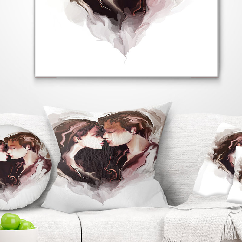 Coussin paysage amoureux, 16 po x 1 po, Carré