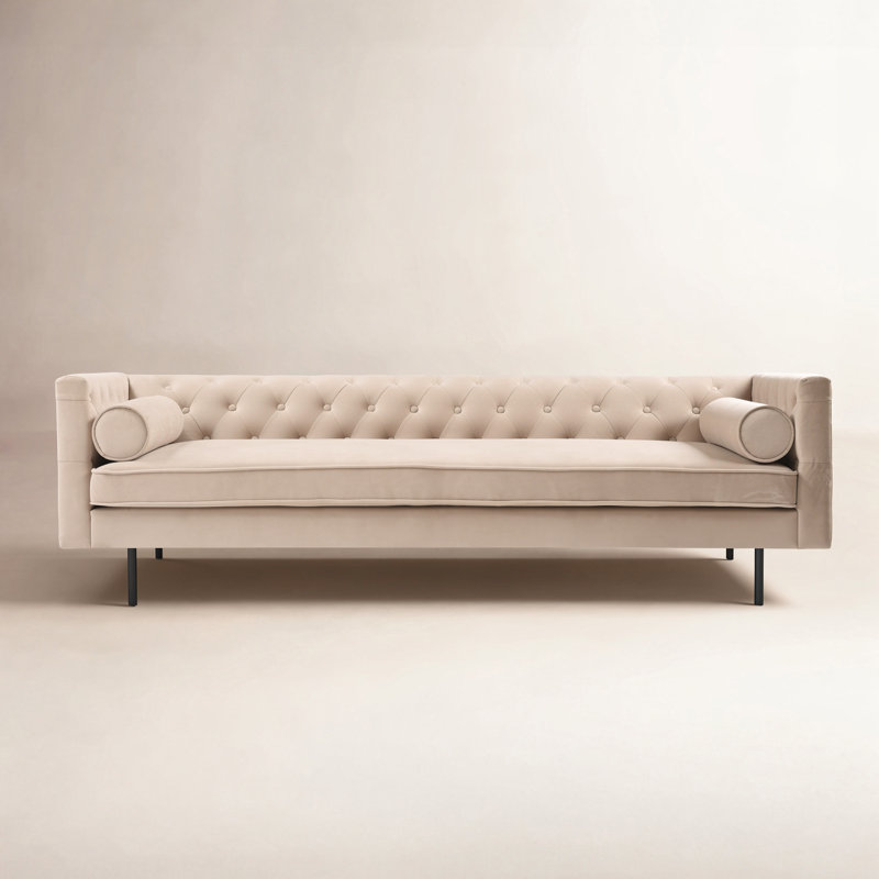 Dario 79'' Velvet Sofa, Sand Velvet