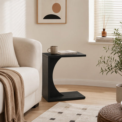 C-Shaped End Table, Sofa Side Table Couch Table for Small Space