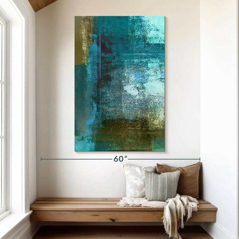 Avery Blue And Brown Abstract, 51" H x 34" W