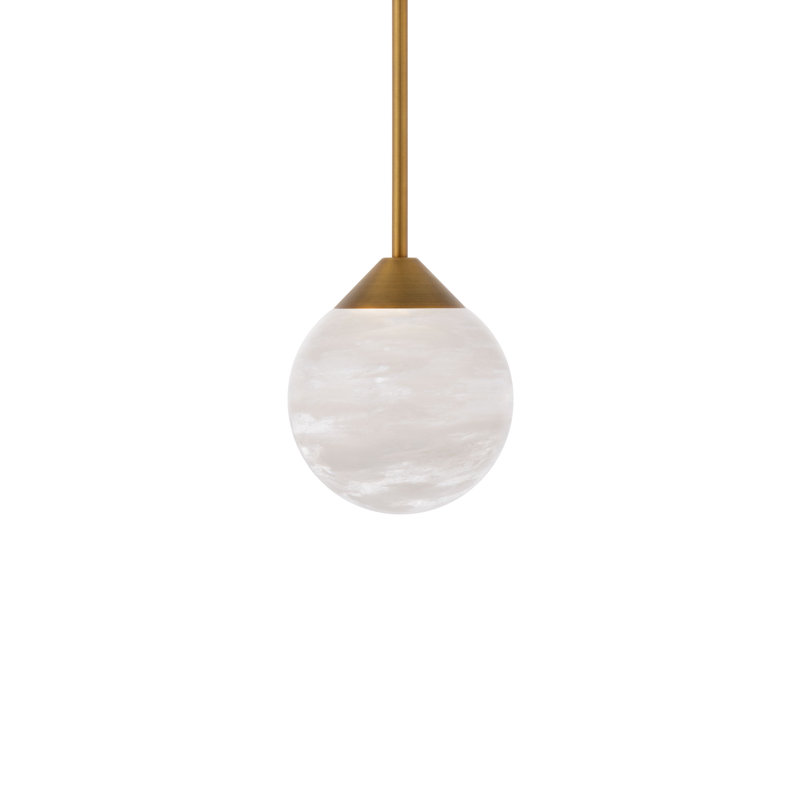 Quest 1 - Light LED Pendant, Aged Brass