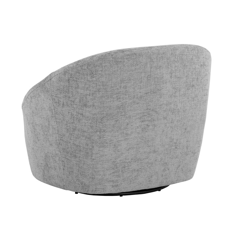 Swivel Lounge Chair, Gray Polyester