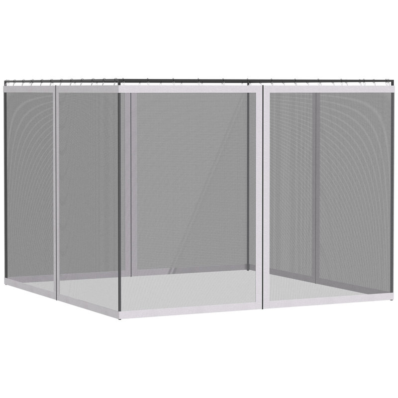 Filet de remplacement en filet de remplacement 10 pi x 13 pi Outsunny pour abris de jardin et tentes à auvent avec fermetures à glissière