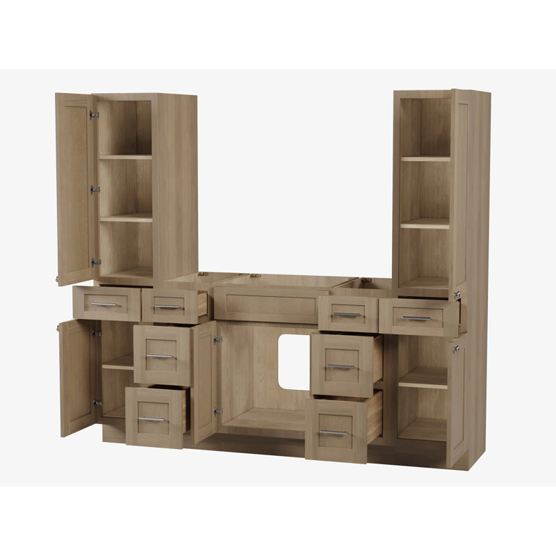 Meuble-lavabo simple 78 po Disar, Chêne naturel