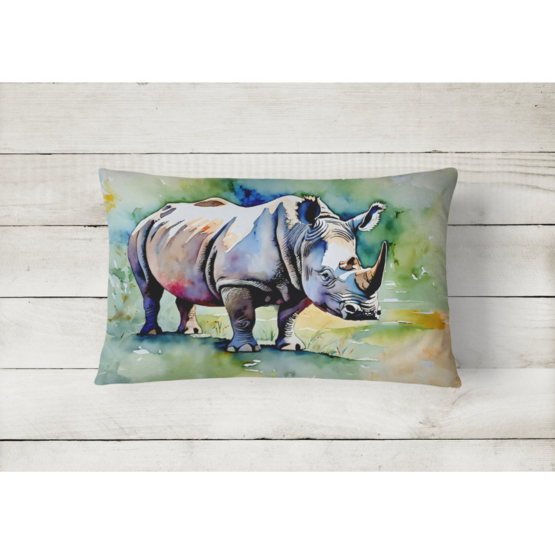 Rhinoceros Throw Pillow