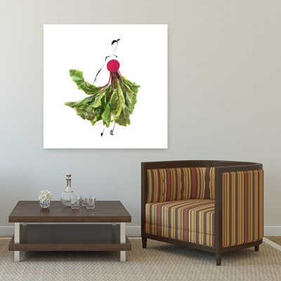 Whimsical Beetroot Fashion Elegant Minimalist Modern Wall Art Print