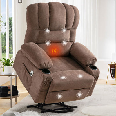 Power Lift Recliner Chair Recliners For Elderly With Heat And Massage Recliner Chair For Living Room With Infinite Position And Side Pocket -  Red Barrel StudioÂ®, 48F304CC53F7428BA06F848396D59EEC