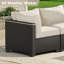 Ensemble de conversation d'extérieur modulaire en rotin 7 pièces avec coussins - noir / beige-242393099