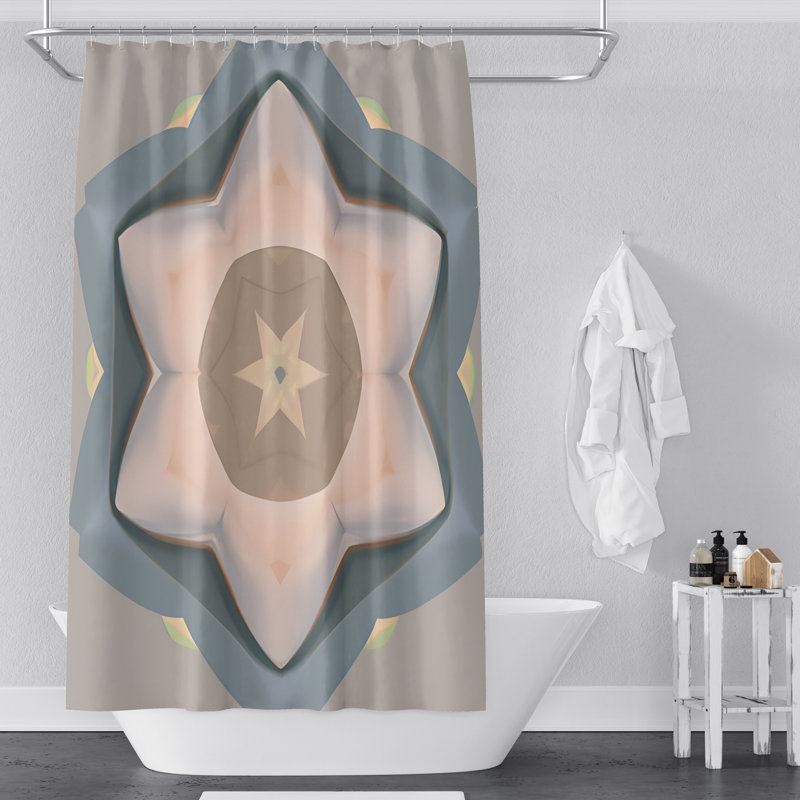 Rideau de douche à motif géométrique Chadderton, H 72 po x l 70 po