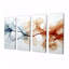 Mycelium Structures, orange, bleu, art abstrait sur toile, vagues modernes, 4 pièces-234511654