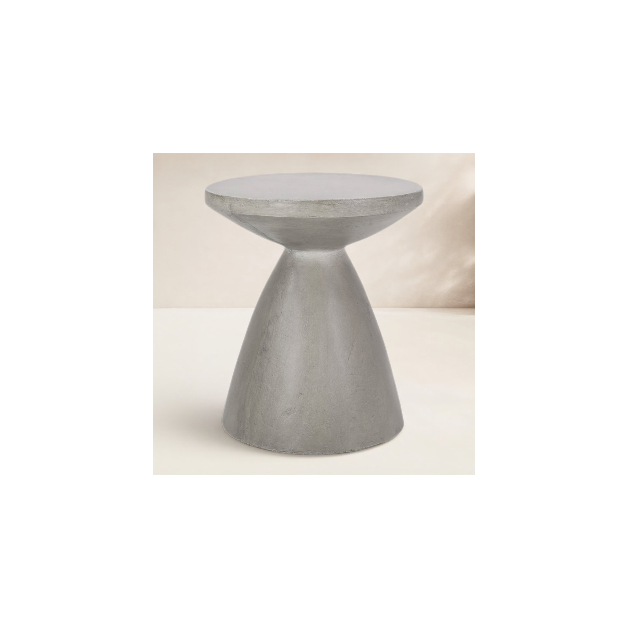 Sayle 18" Stone/Concrete Outdoor Side Table, Gray