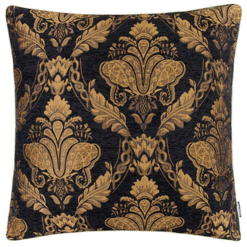 Shiraz Black Square Cushion, 60cm H x 60cm W