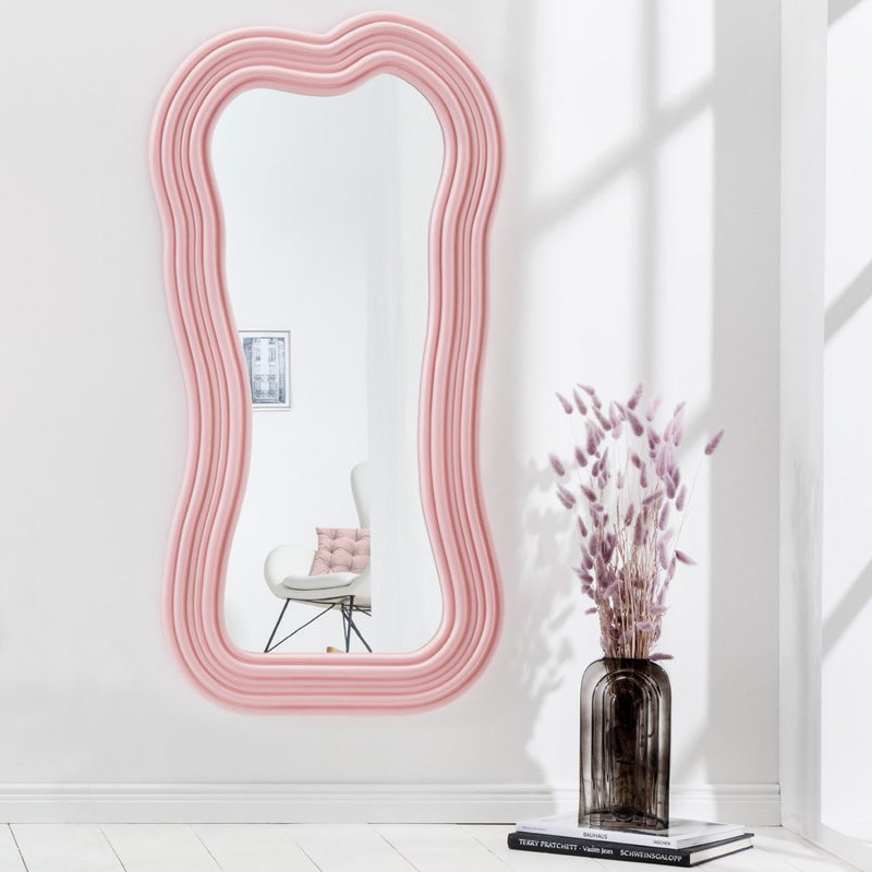 Carwin Convex Wall Mirror, Pink
