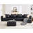 6-Piece 152.76” Leather Upholstered Sectional Sofa-1241260199