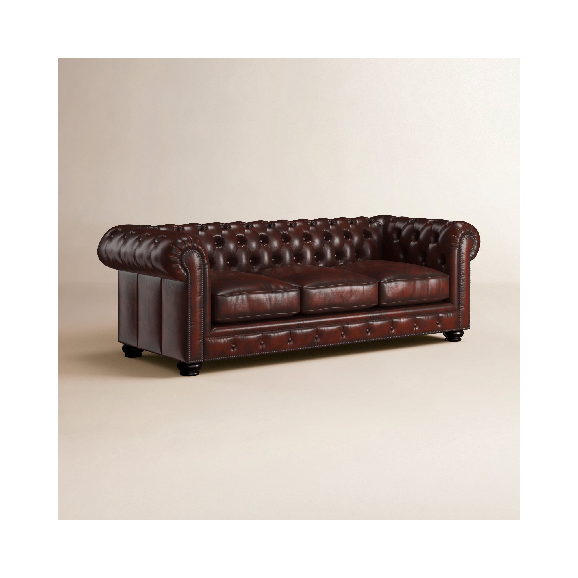 Freddie 95'' W Leather Sofa, Mainland Dune Revolution®