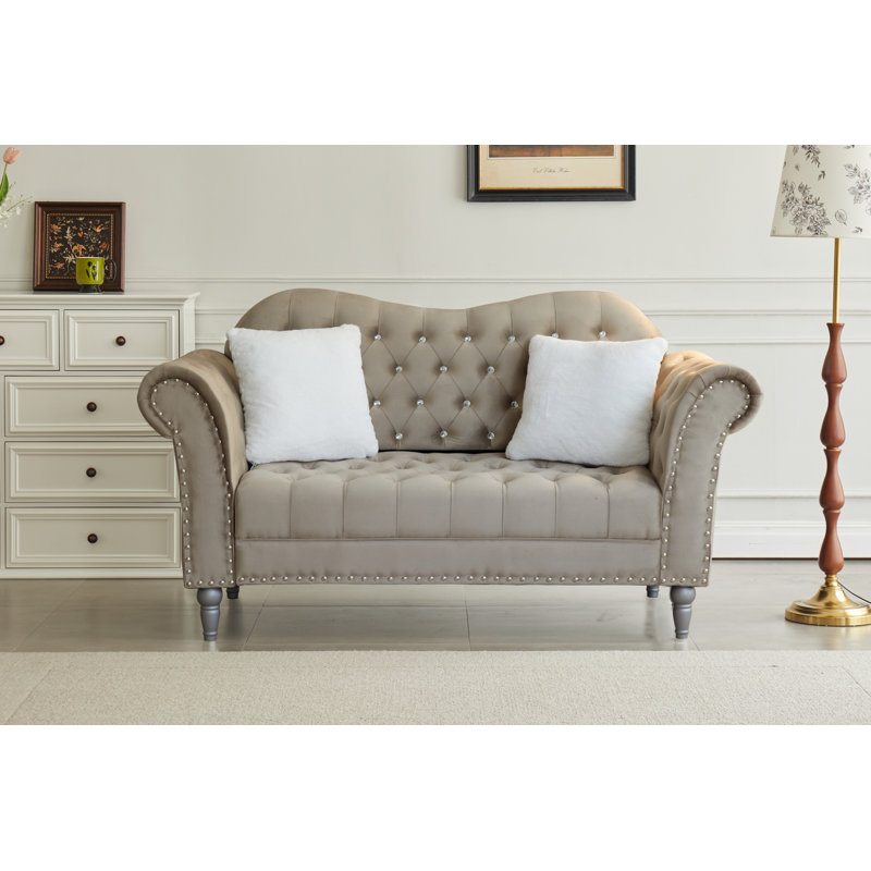 Canapé Chesterfield Josielyn, Beige