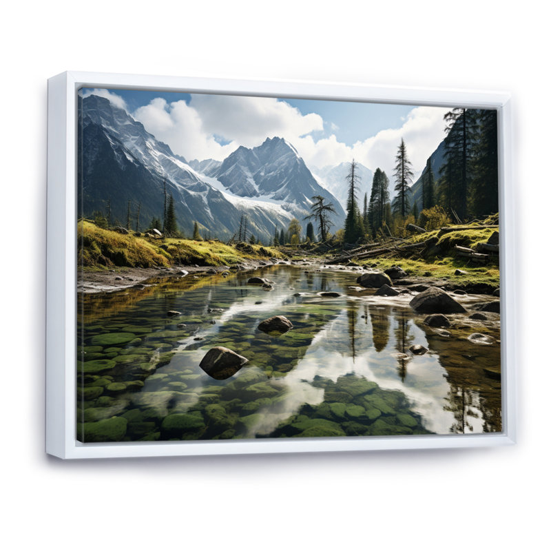 Canada Majestic Wilderness sur toile, Cadre flottant blanc, H 12 po x l 20 po x P 1 po